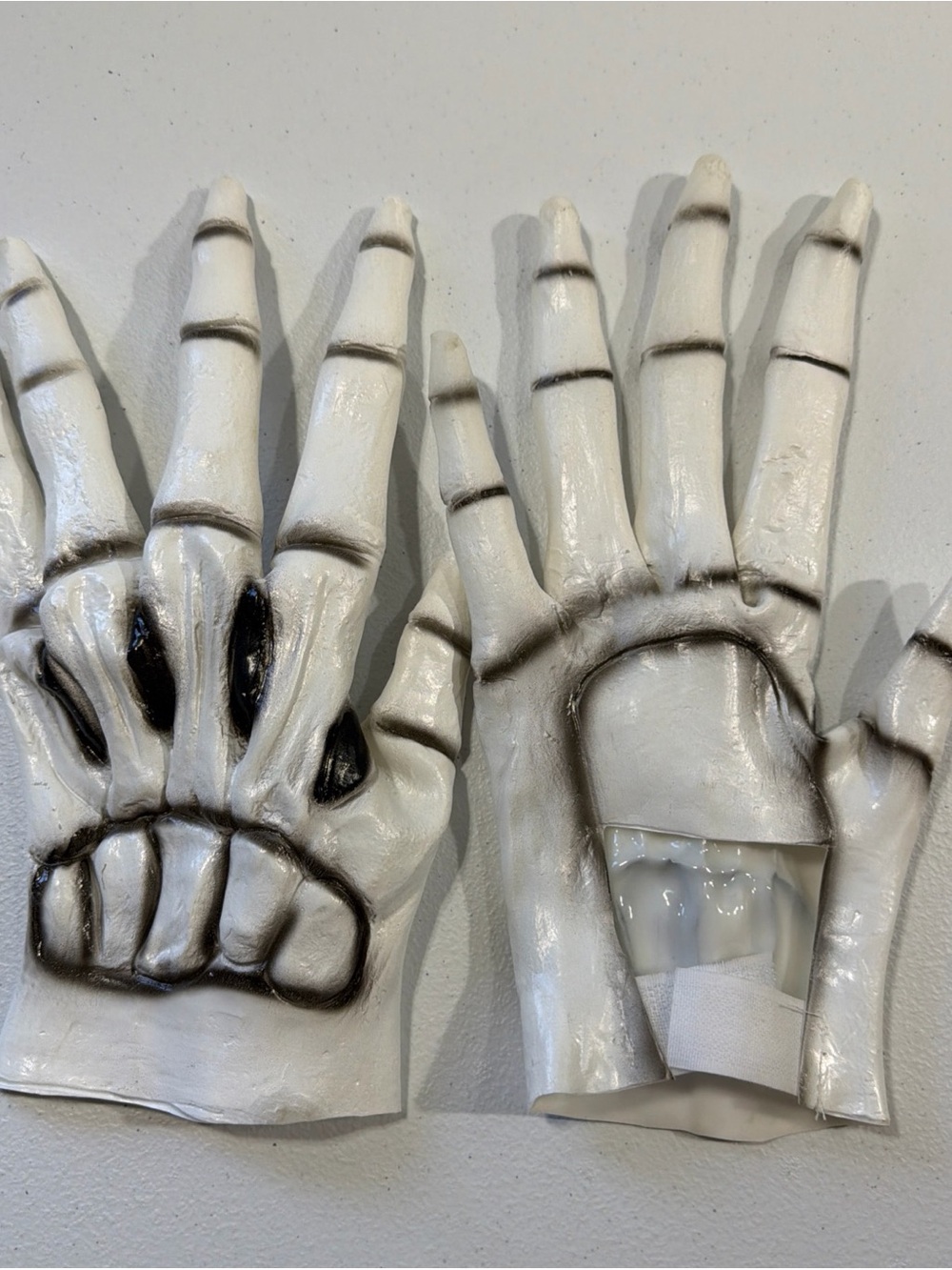 Skeleton Gloves Halloween Costume Accessory - White and Black